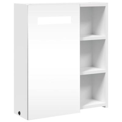 Badkamerkast met spiegel en LED 45x13x52 cm wit