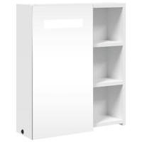 Badkamerkast met spiegel en LED 45x13x52 cm wit - thumbnail