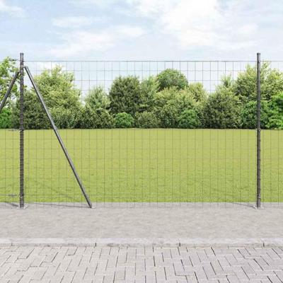VidaXL Hek met paal grijs 1,4 x 10 m staal en pvc
