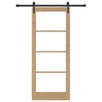 Schuifdeur ORKDAL Bruin 83 x 202 cm Hout en metaal - thumbnail