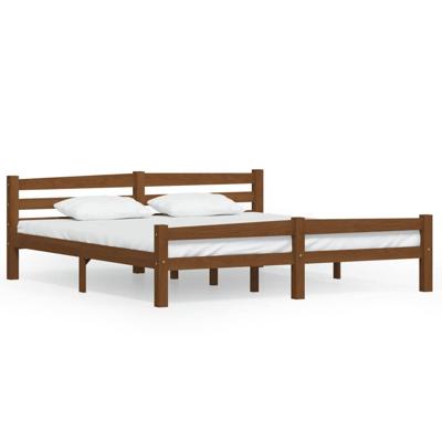 Bedframe massief grenenhout honingbruin 180x200 cm