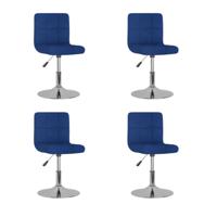 Eetkamerstoelen draaibaar 4 st stof blauw - thumbnail