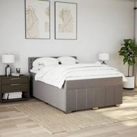 Boxspring met matras stof taupe 140x200 cm - thumbnail