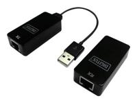 Digitus USB 2.0, Computer, Muis, Netwerk, Laptop, Toetsenbord/muis Adapter [1x USB 2.0 bus A, USB-A 2.0 stekker - 2x RJ45-bus, RJ45-bus 8p8c] DA-70141 20.00 cm - thumbnail