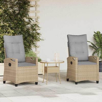Tuinstoel 2 pcs Beige en Licht Grijs 56 x 60 x 112 cm