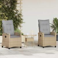 Tuinstoel 2 pcs Beige en Licht Grijs 56 x 60 x 112 cm - thumbnail