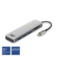 ACT AC7051 interface hub USB 3.2 Gen 1 (3.1 Gen 1) Type-C 5000 Mbit/s Grijs - thumbnail