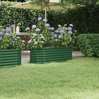 VidaXL Plantenbak 114x40x36 cm gegalvaniseerd staal groen - thumbnail