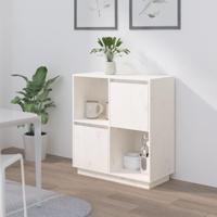 Dressoir 74x35x80 cm massief grenenhout wit - thumbnail