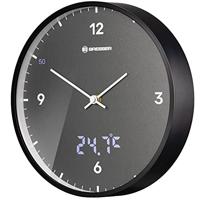 BRESSER MyTime LEDsec wandklok 24 cm met temperatuurweergave (athrazit) - thumbnail