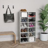 Schoenenrek 54x34x100,5 cm bewerkt hout betongrijs - thumbnail