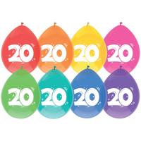 Ballonnen 20 jaar mix kleuren - thumbnail