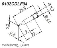 Ersa 0102CDLF04 Soldeerpunt Beitelvorm, recht Grootte soldeerpunt 0.40 mm Inhoud: 1 stuk(s) - thumbnail