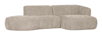 WOOOD Loungebank 'Polly' Rechts, Woven, kleur Zand