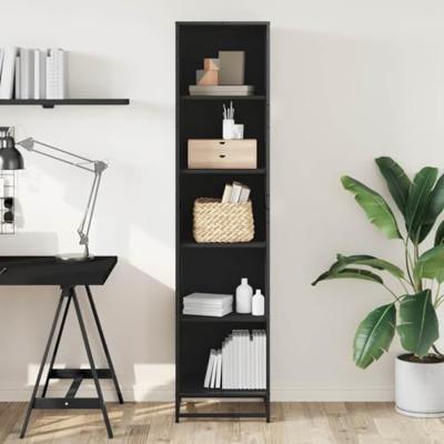 Boekenkast 40x35x170,5 cm bewerkt hout zwart