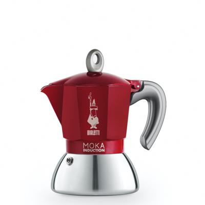 Italiaanse koffiezetter - BIALETTI - MOKA Inductie - 2 kopjes - 100 ml - Rood