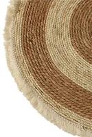J-Line tapijt Kwastjesband - vloerkleed - jute - beige|bruin - small - thumbnail