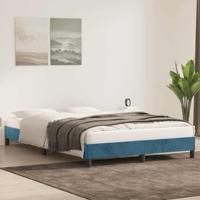 Bedframe zonder matras 140x210 cm fluweel donkerblauw - thumbnail