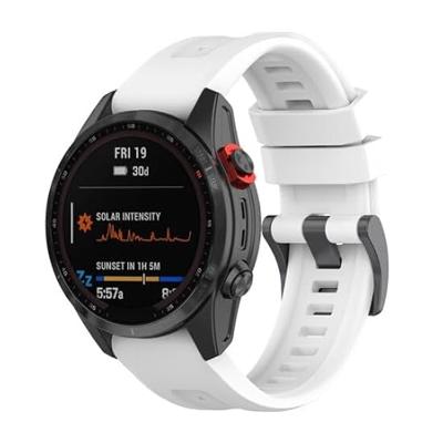 By Qubix - Siliconen sportbandje - Wit - Compatible met Garmin Fenix 8-51mm - Compatible Garmin bandje