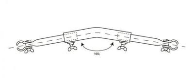 Campking Daksteun gebogen 19/22mm 170-250cm