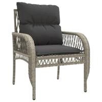 4-delige Loungeset met kussens poly rattan lichtgrijs - thumbnail