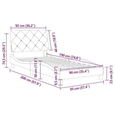 Bedframe zonder matras 90x190 cm fluweel donkergroen