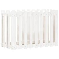 Plantenbak verhoogd hekontwerp 100x50x70 cm grenenhout wit - thumbnail