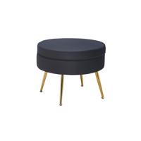 Poef Chanelle Zwart 52 cm - thumbnail