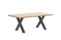 Zeus dining tafel 180x100 carbon black/teak look/X-stijl Garden Impressions - Garden impressions - thumbnail