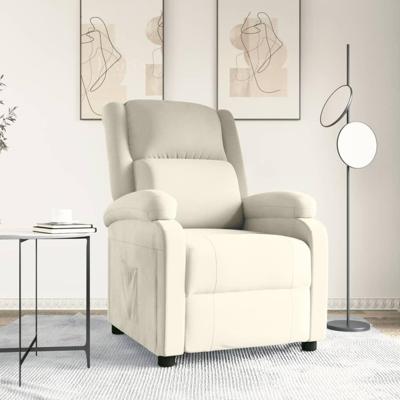 Fauteuil verstelbaar fluweel crmekleurig