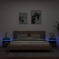 Nachtkastjes met LED-verlichting 2 st 40x39x48,5 cm zwart - thumbnail