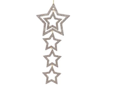 Kerstornament Ster Glitters Plastic 22cm 2st Kerstornament Ster Glitters Plastic 22cm 2st