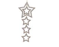 Kerstornament Ster Glitters Plastic 22cm 2st - thumbnail
