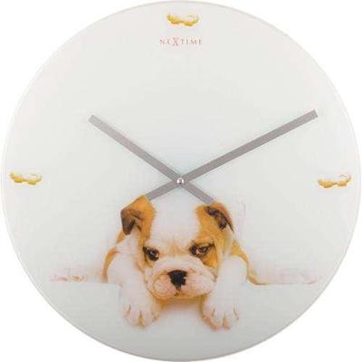 NeXtime klok 8136 Puppy, Ø43 cm, Wall, White/ Beige
