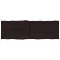 Tafelblad natuurlijke rand 180x60x(2-6)cm eikenhout donkerbruin - thumbnail