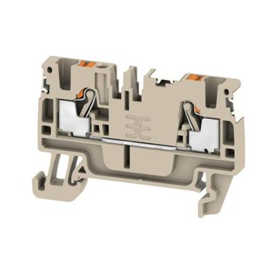Weidmüller 2674690000 Doorgangsserieklem Push-In-klem, Steekaansluiting Donkerbeige 100 stuk(s)