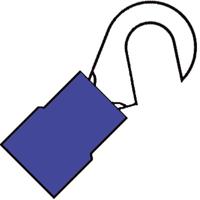 Geïsoleerde haakkabelschoen M4 voor draad 1,5-2,5 mm2 100 stuks klemko 100670 - thumbnail