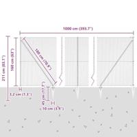 VidaXL Afrasteringspaal groen 10 x 1,6 m (13 mm gaas) staal en pvc - thumbnail