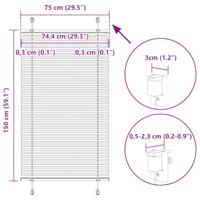 Pliss rolgordijn 75x150 cm stofbreedte 74,4 cm polyester wit - thumbnail