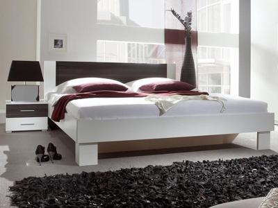 Bed en nachtkastjes VERO II 160x200 cm wit/carbon