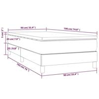 Boxspring met matras stof taupe 90x190 cm - thumbnail