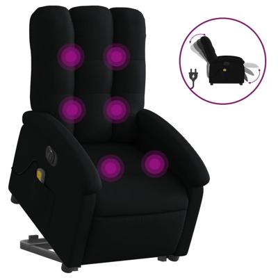 Sta-op-massagestoel elektrisch verstelbaar stof zwart - thumbnail