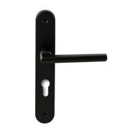 Hardbrass Deurkruk Athene op ovaal langschild profielcilindergat 72mm - zwart - thumbnail