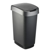 Rotho twist afvalbak 50l dark silver - thumbnail