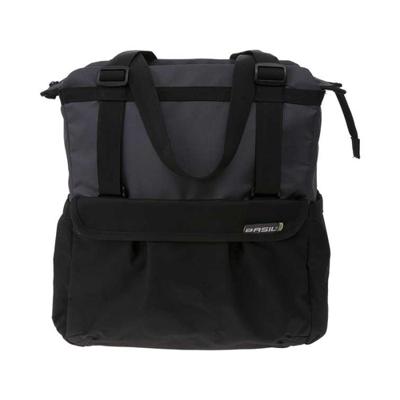 BASIL shopper xl - sportieve en trendy fietstas voor boodschappen en strand, zwart/antraciet, 20l - thumbnail
