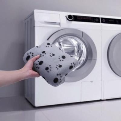 Nobleza Huisdierdeken - Fleece - Grijs met pootafdruk - Maat L - 100x160 cm