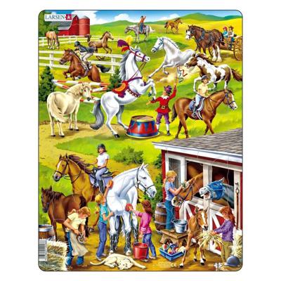 Selecta Larsen legpuzzel dieren - paardenmanege, 50st. Selecta Larsen legpuzzel dieren - paardenmanege, 50st.
