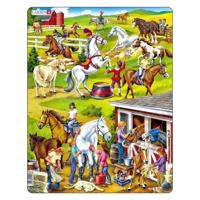 Selecta Larsen legpuzzel dieren - paardenmanege, 50st. - thumbnail