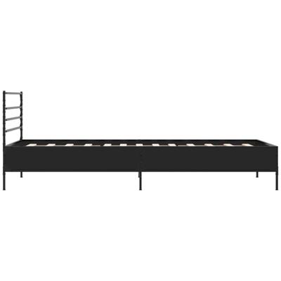 Bedframe bewerkt hout metaal zwart 120x190 cm