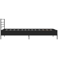 Bedframe bewerkt hout metaal zwart 120x190 cm - thumbnail
